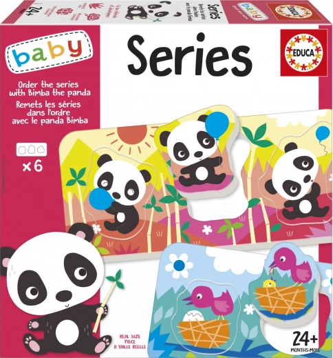 Educa Baby umetanka Panda Bimba i prijatelji, 6 slagalica po 3 dijela