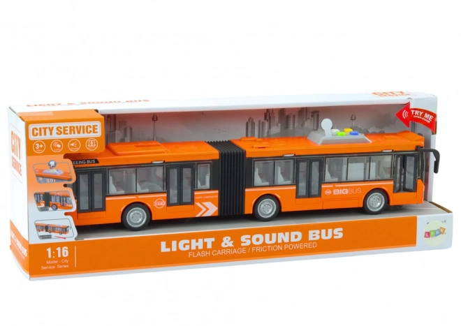 Zglobni gradski autobus 1:16 Pogon Svjetla Zvukovi Narančasti