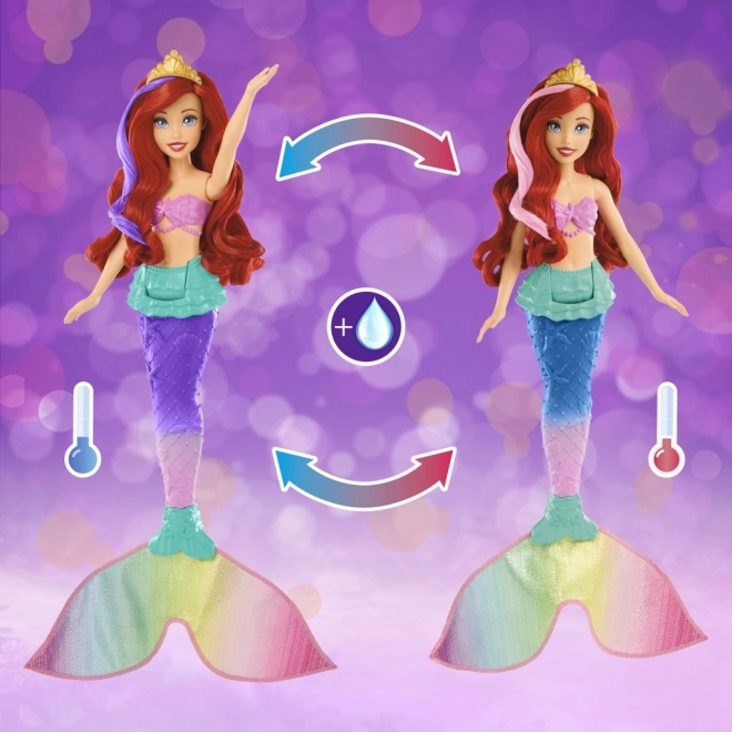 MATTEL Disney Princess lutka Ariel mala sirena pliva, mijenja boju