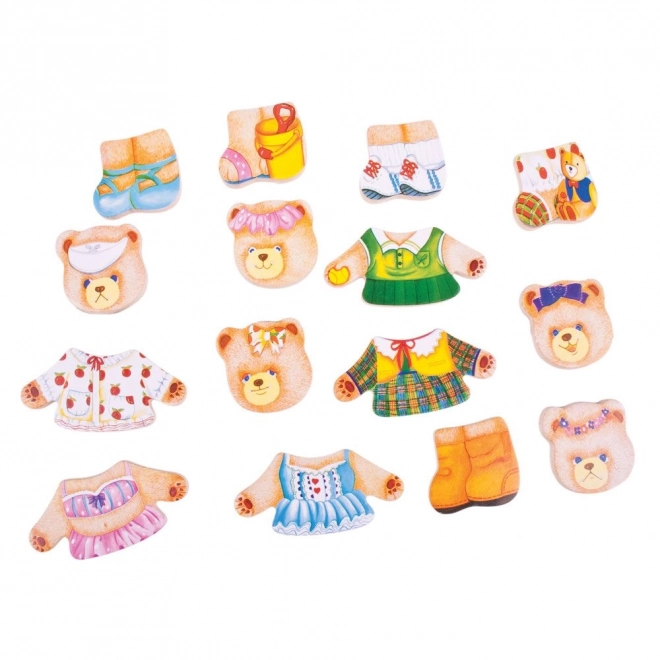 Bigjigs Toys Puzzle za Oblacenje - Medvjedića Obitelj