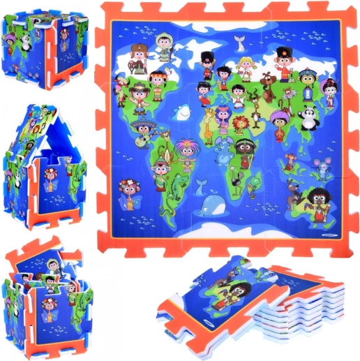 Pjenaste puzzle Djeca svijeta – edukativna podloga za igru 93 × 93 cm