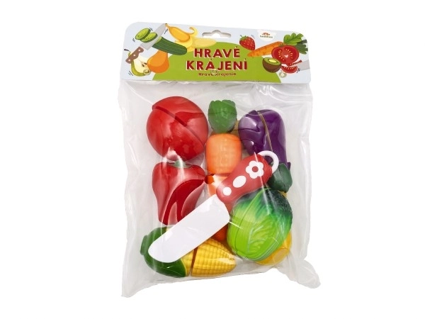 Plastično rezanje povrća s daskom 13,5x8cm s nožem u vrećici 18x26x5cm