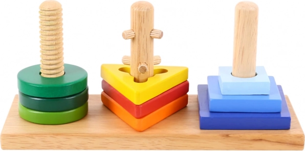 Drvena edukativna slagalica s oblicima Bigjigs Toys – naniži i okreni