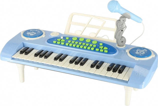 Interaktivni dječji klavijaturistički instrument s mikrofonom – plavi