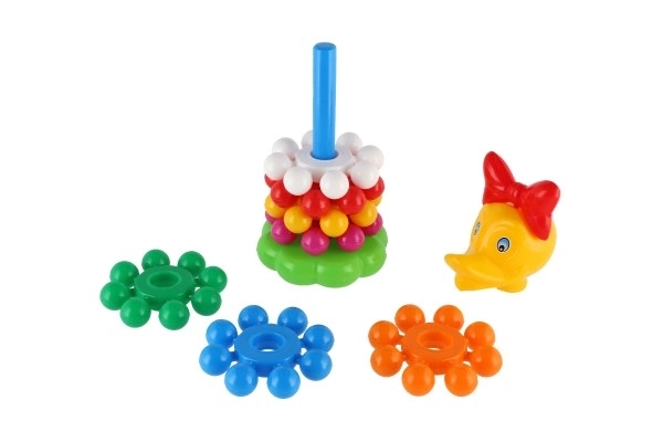 Složena piramida s prstenovima plastika 26cm u mrežici 12m+