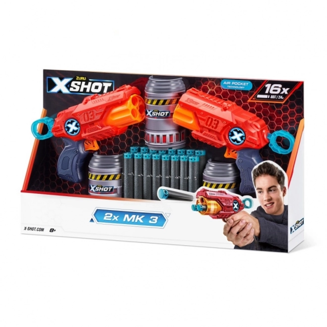 ZURU X-SHOT EXCEL MK 3 dvostruki paket s rotirajućom cijevi i 16 metaka