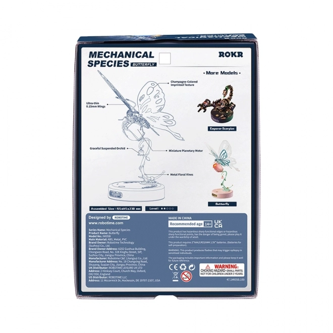 RoboTime 3D Mehanička Sklapanica Plavi Leptir