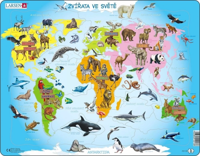 Larsen edukativne puzzle Životinje svijeta 28 dijelova