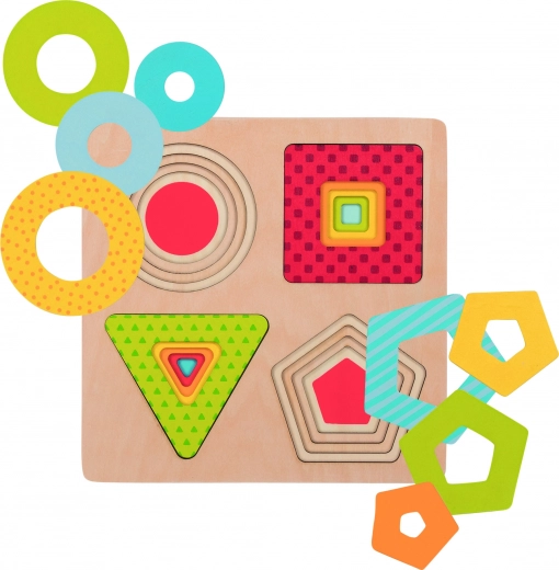 Goki višeslojna slagalica – geometrijski oblici 4u1