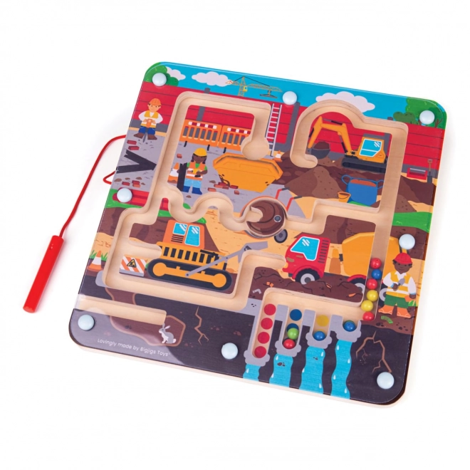 Bigjigs Toys Magnetički labirint Gradilište
