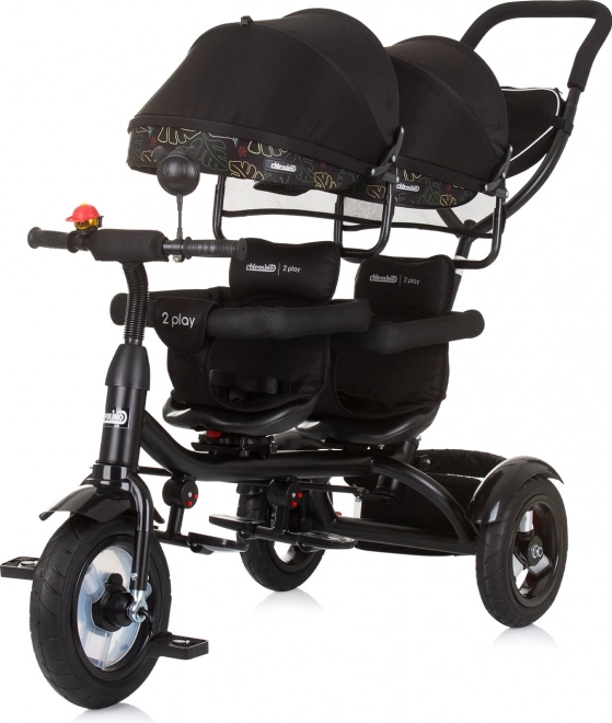CHIPOLINO Trokolica za blizance 2Play Obsidian – leaves