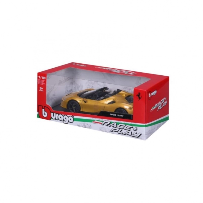 Bburago Ferrari SF90 Spider u mjerilu 1:18 - žuti