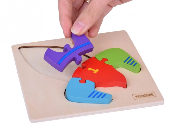 Drvene puzzle Montessori raketa