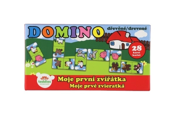 Domino Moje prve životinjice drvo društvena igra 28kom u kutiji 17x9x3,5cm