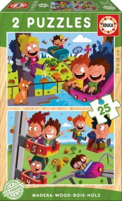 Drvene puzzle Zabavni park 2x25 dijelova od Educe