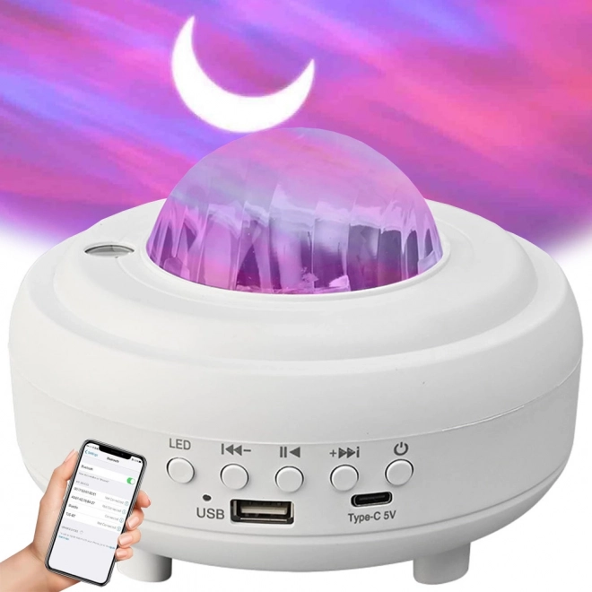 Noćni svjetlosni projektor aurora s bluetooth zvučnikom