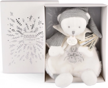 Doudou Poklon set - Plišani medo s kapicom 25 cm