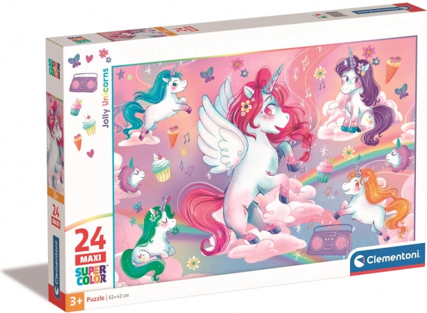 Maxi puzzle 24 dijelova veseli jednorogi CLEMENTONI