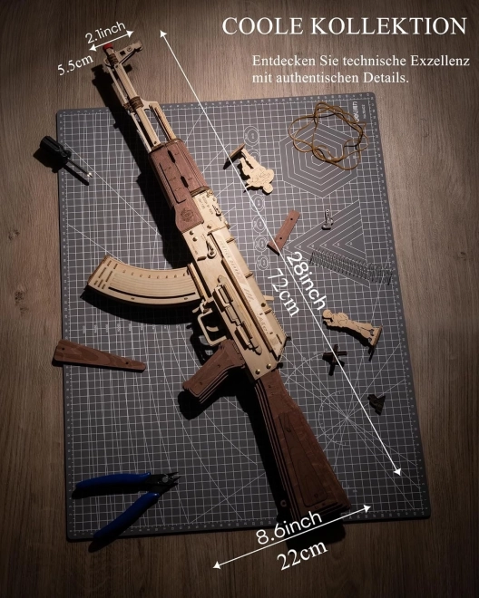RoboTime 3D Drvene mehaničke slagalice Napadačka puška AK-47