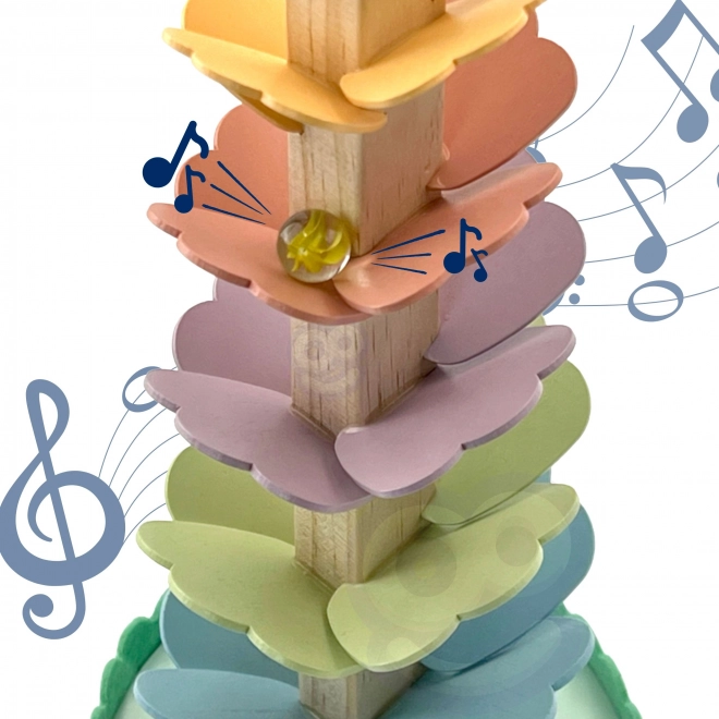 Drvena staza s kuglicama Duga Montessori WOOPIE GREEN