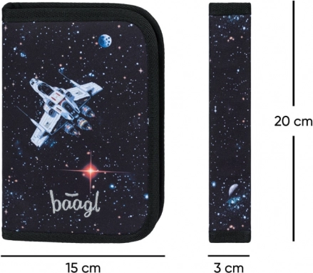Školski set BAAGL: Zippy Plus Pixel Space - torba, pernica, vrećica