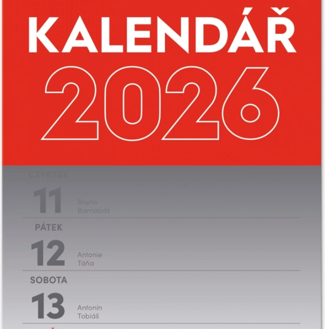 Zidni kalendar Tjedni 2026 A5