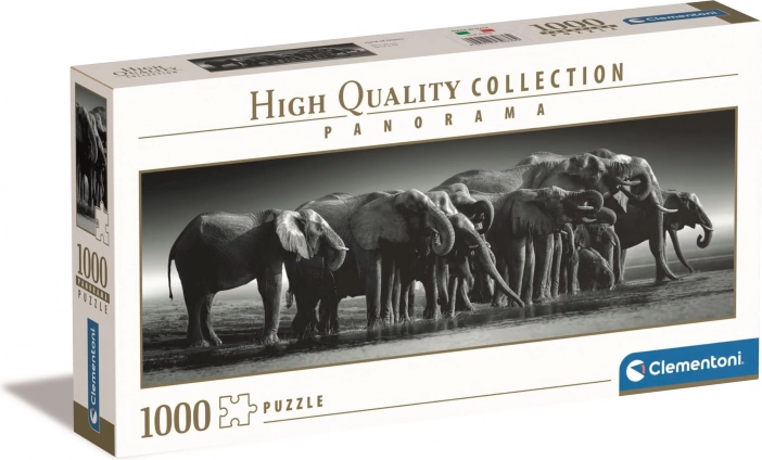 Panoramske puzzle 1000 dijelova – krdo slonova CLEMENTONI