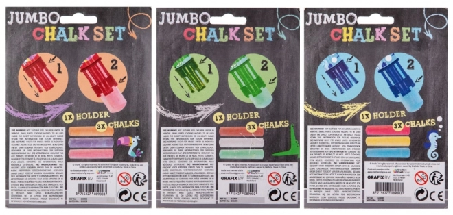 Jumbo pločnici i kreda + držač 3 kom