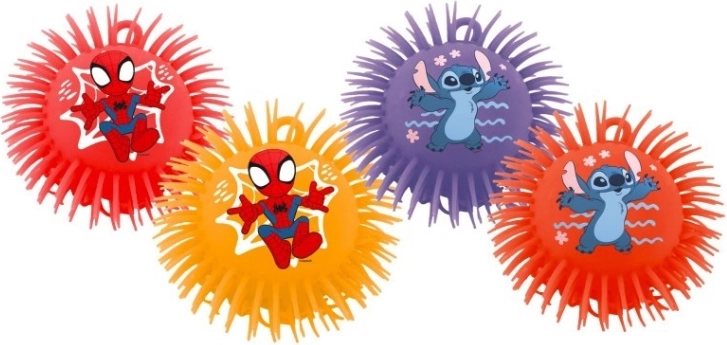 Dlakava gumena lopta 230 mm – SPIDEY i STITCH (mješavina motiva)
