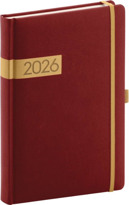 Dnevnik 2026 bordo-zlatni 15 x 21 cm