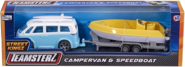 Igraći set Teamsterz karavan s prikolicom i brodom