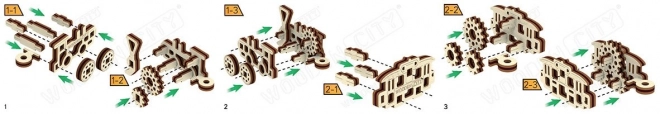 3D puzzle Prometna sredstva - Wooden City mini set