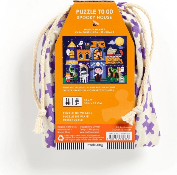 Puzzle Strašidanja kuća od Mudpuppy u platnenoj vrećici