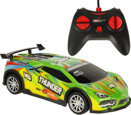 RC sportski auto na daljinsko upravljanje s LED svjetlima – zeleno