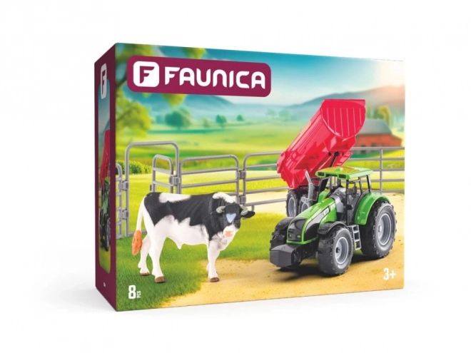 Traktor s prikolicom i bikom s vrtom