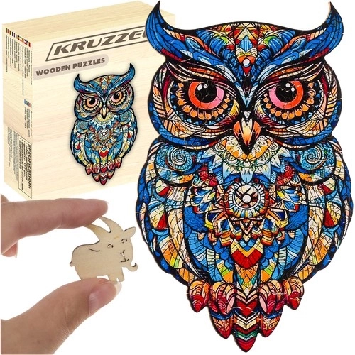 Drvene puzzle sova Kruzzel
