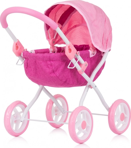 Chipolino duboka kolica za lutke Daisy pink linen