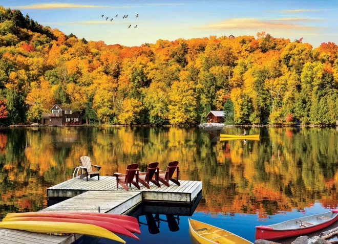 Puzzle EUROGRAPHICS Koliba uz jezero, Quebec 1000 dijelova