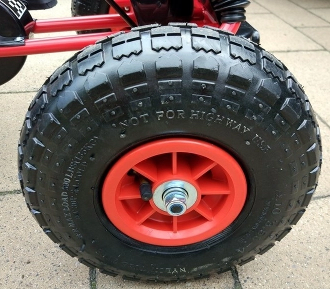 Karting na pedale s pneumatskim gumama + Podesivo sjedalo – Crvena