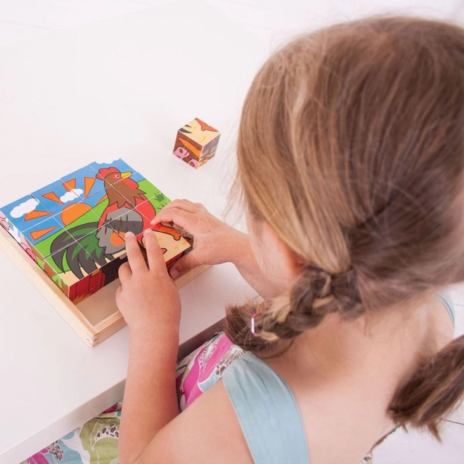 Bigjigs Toys Slikovne kocke farma