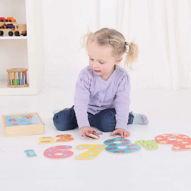 Bigjigs Toys Drvena puzzle brojevi 1-9