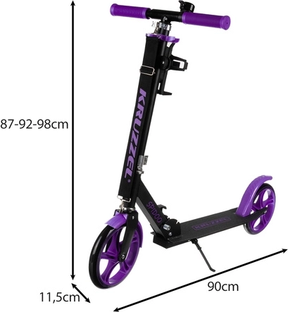 Sklopivi gradski romobil za djecu s velikim kotačima (200 mm) – ljubičasta