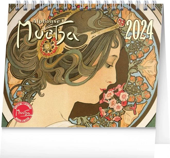 Stolni kalendar Alfons Mucha 2024, 16,5 × 13 cm