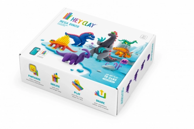 Plastična masa Hey Clay Mega Dinosaurs set