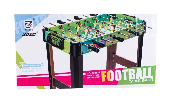 Nogometna/Football društvena igra 71x36cm drvena metalna letva s brojačem u kutiji 67x7x36cm
