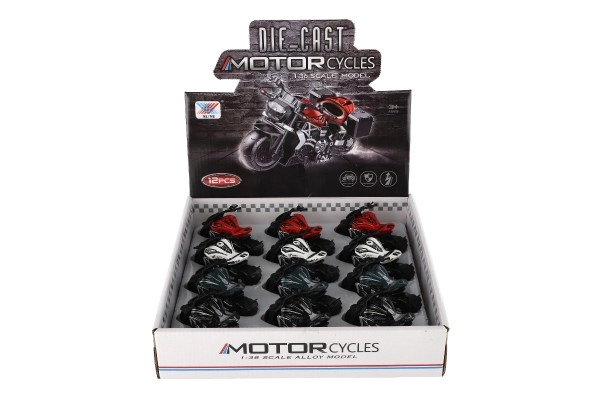 Motocikl metal/plast 10 cm na povratnom navijanju, razne boje u mješavini