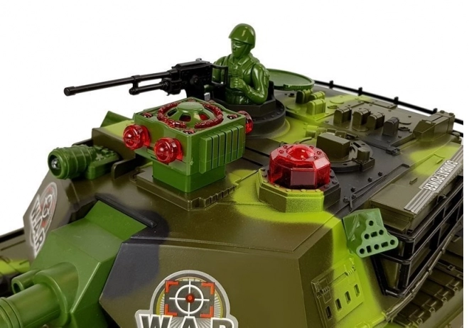 Veliki R/C 2,4 Ghz daljinski upravljani tenk Svjetla Zvuk Pucanje Zelena