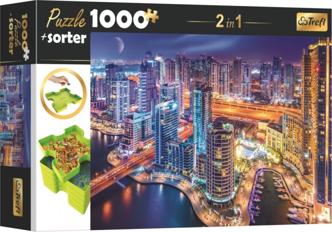 Trefl puzzle s razvrstačem 2u1 Noćni Dubai 1000 dijelova