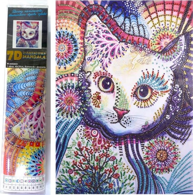 Dijamantno slikanje 7D – mačji pogled 30 × 40 cm
