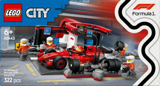 LEGO City 60443 F1 Boks Stanica s Mehaničarima i Ferrari Autom